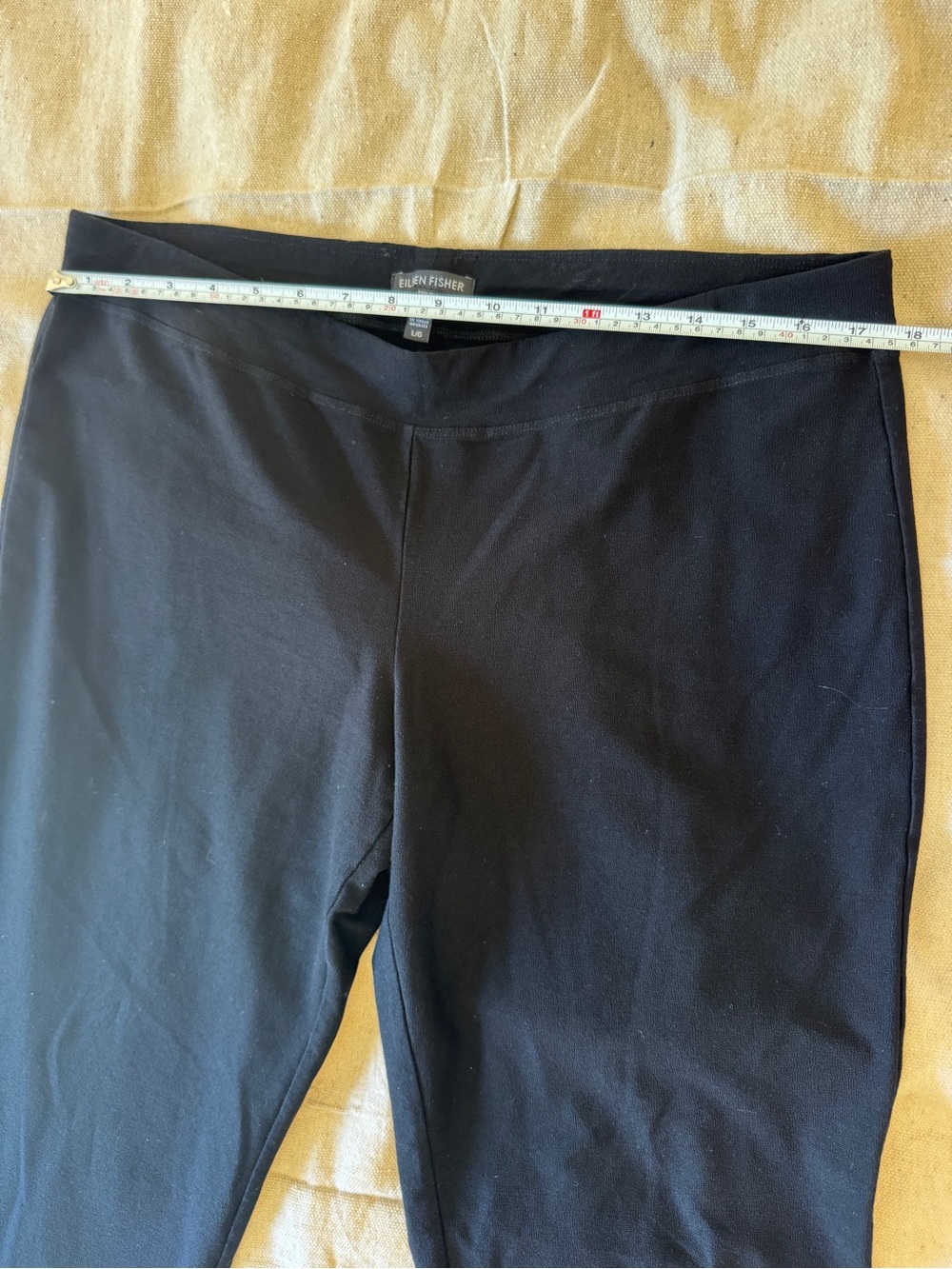 Eileen Fisher Stretch Crepe Pull-On Pants Black Womens Large Straight Wide Leg - Picture 10 of 16
